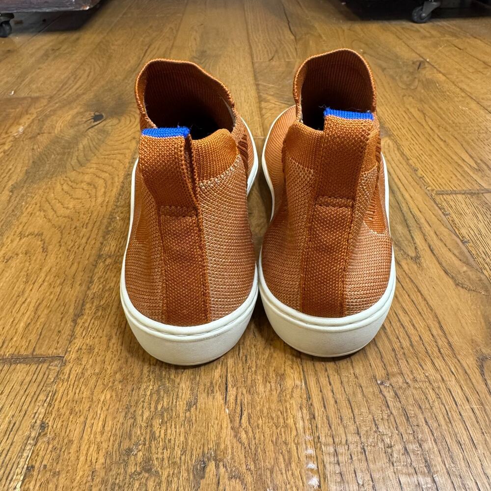 Rothys Chelsea Fawn Bootie High Top Sneaker Womens 7 Camel Brown Slip On Knit - Picture 4 of 6